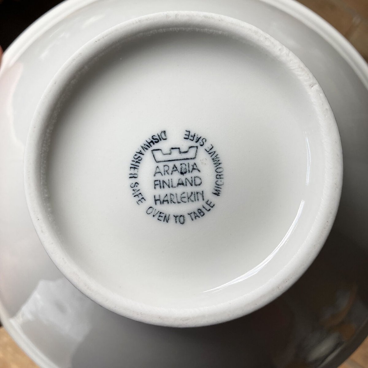 arabia harlekin Big bowl white | retro number