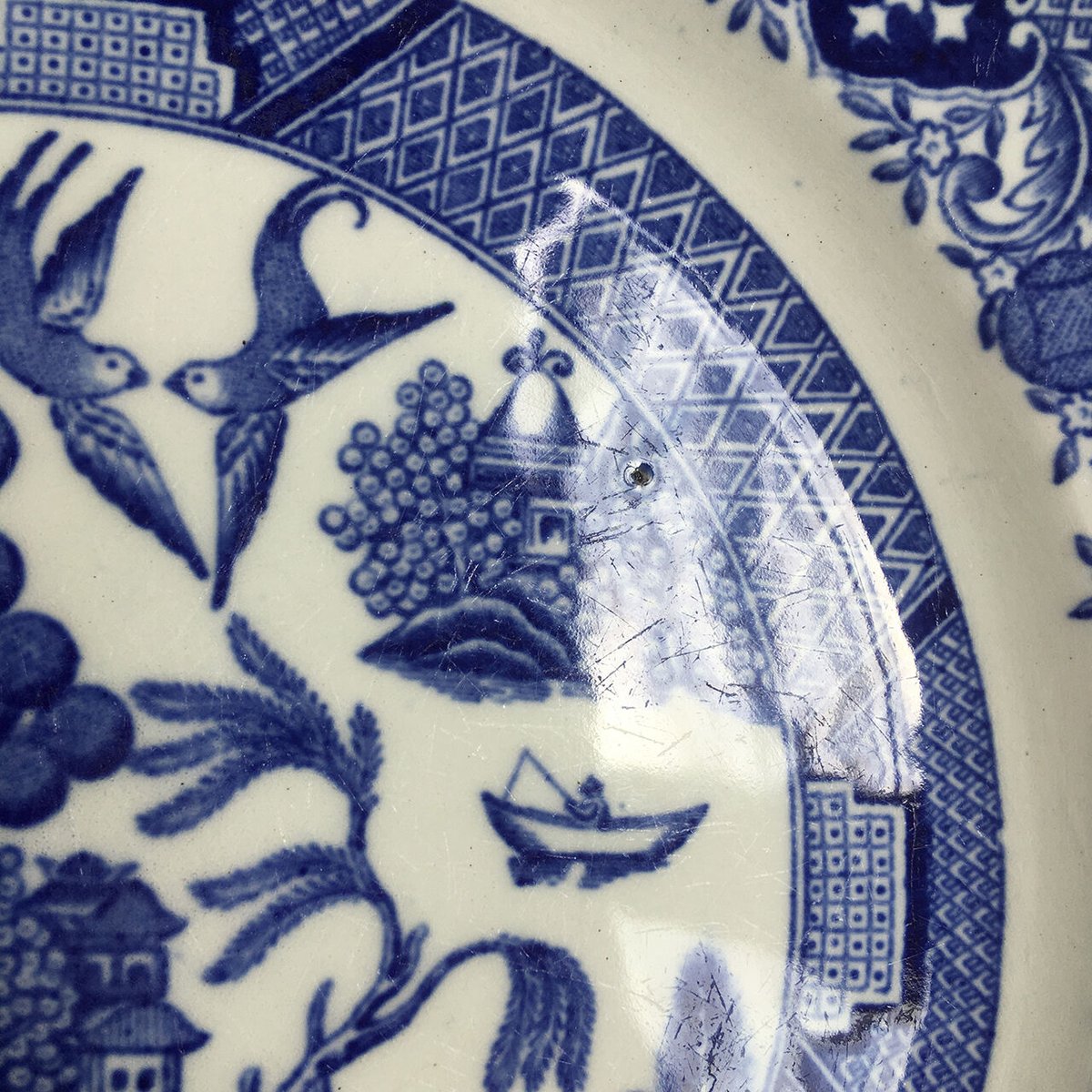 73258セール現品限　美品ヴィンテージ　オーストリア発行産業8種揃凹版 old arabia willow plate | retro number