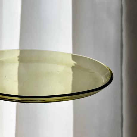 brown glass oval plate riihimaki?