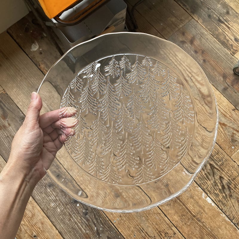 iittala kuusi glass plate 30cm | retro number