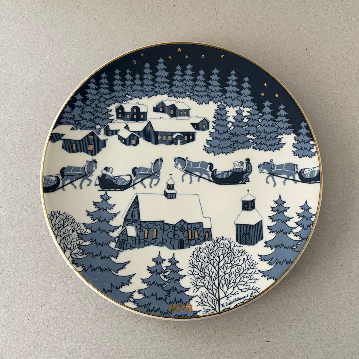 arabia christmas year plate 1978 | retro number