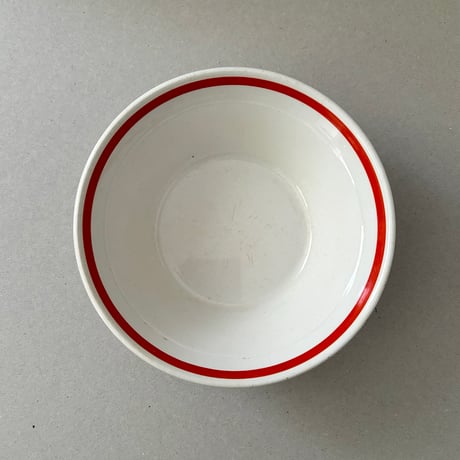 old arabia line bowl red
