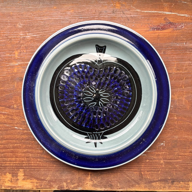 【美品】Arabia Blue FRUCTUS 33cm 大皿 arabia fructus plate G.O.G. blue | retro number