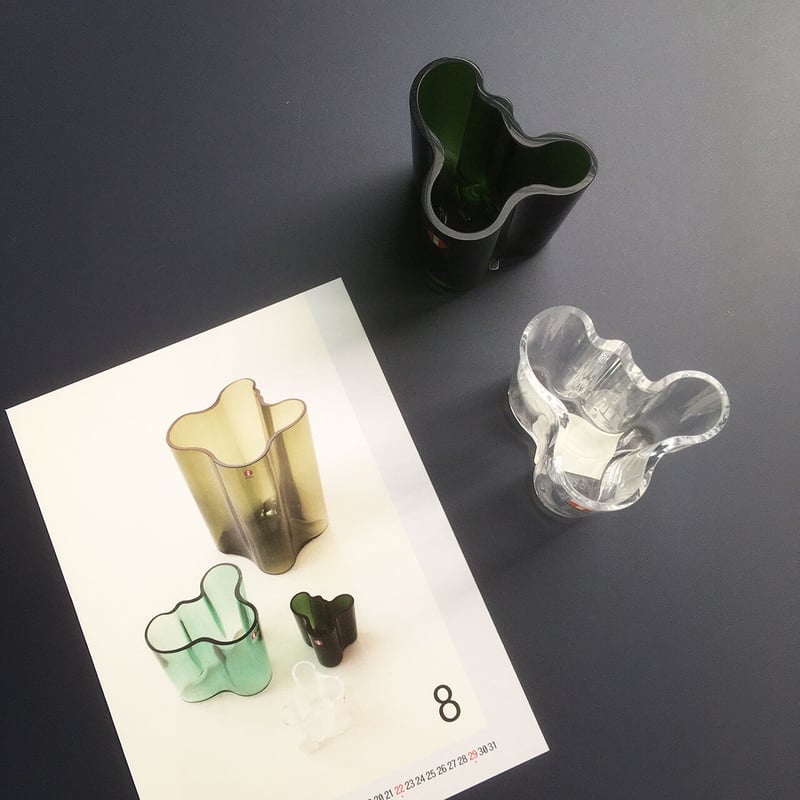 アアルト ヴィンテージハンドサイン三角シールフラワーベース16cm alvar aalto collection mini vase clear | retro