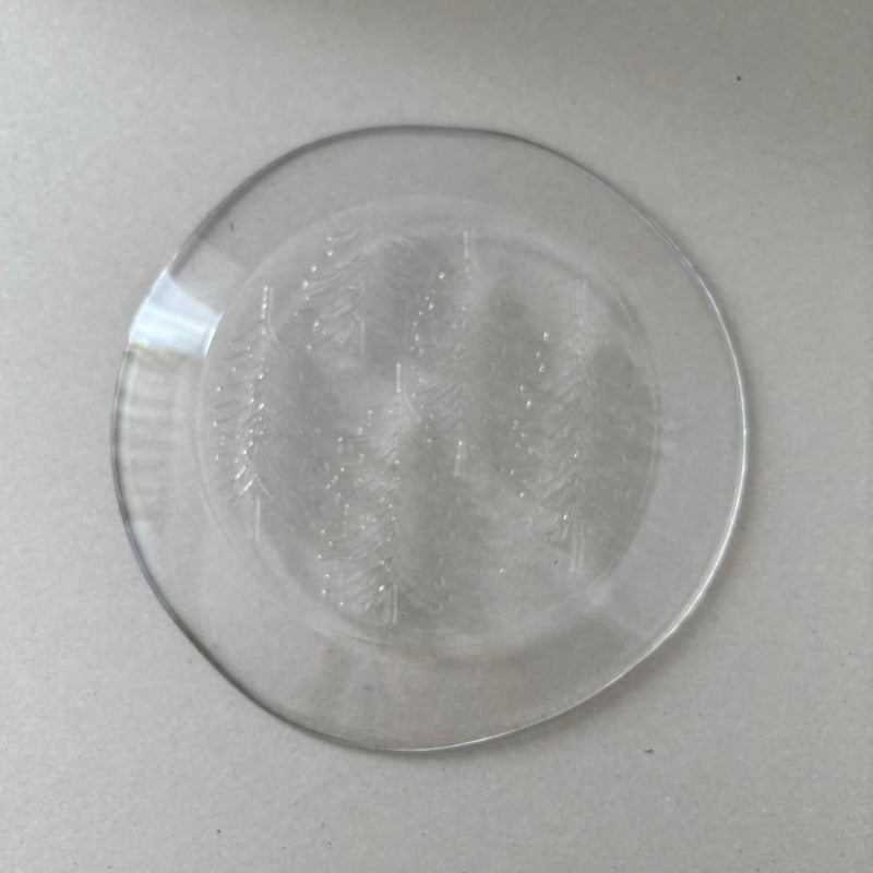 iittala kuusi glass plate 1986 | retro number