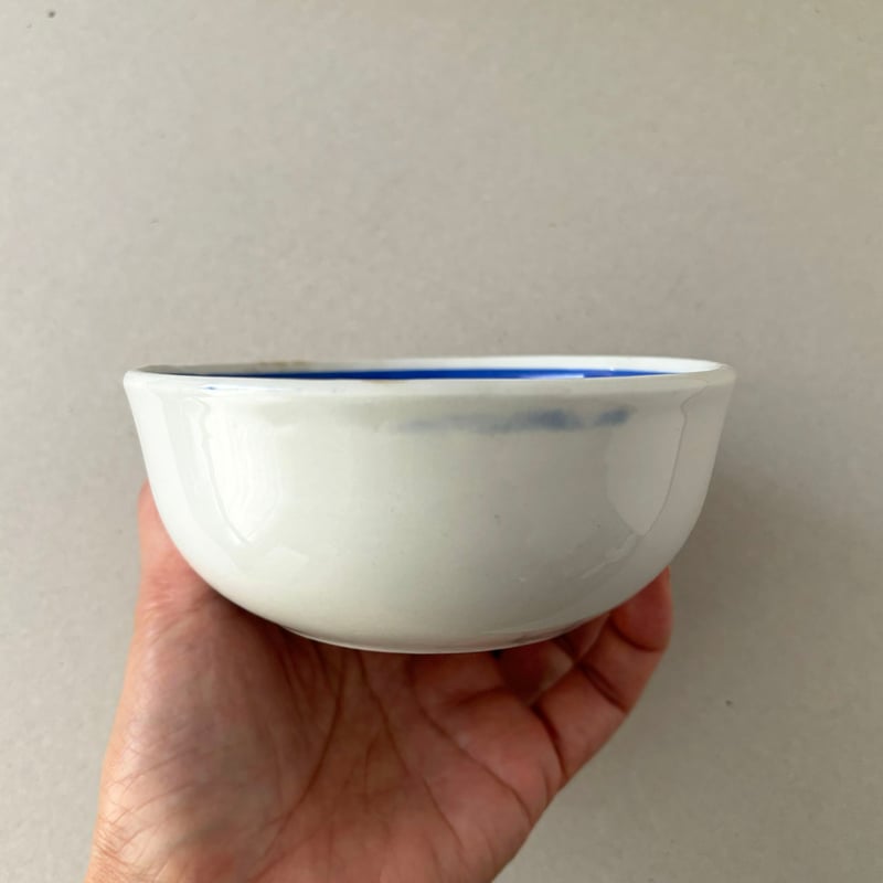 arabia bowl blue line | retro number