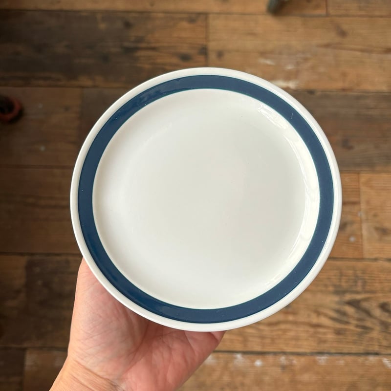 ARABIA ホワイトプレート 青いライン arabia blue line plate 15cm | retro number