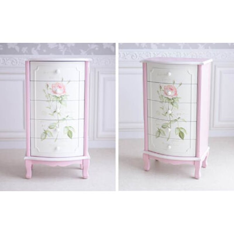 ハンドペイント 薔薇の5段チェスト（無くなり次第終了） | かぐ