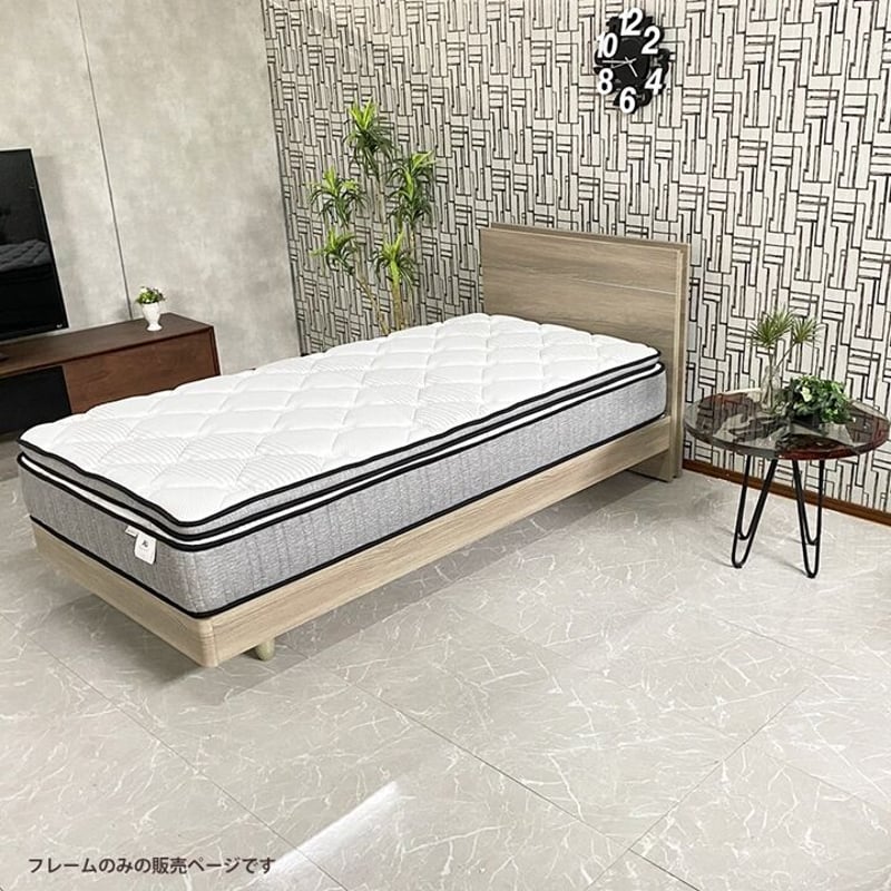 【美品】シングルサイズベッド　フレーム+マットレス シングルベッド マットレス付 ベッドフレーム Sサイズ 寝具 ヘッド