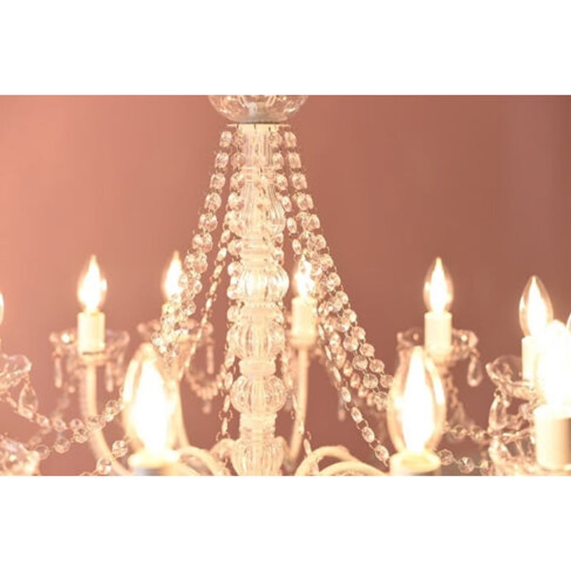 LEDライト付・プリンセス・ホワイトお手軽シャンデリア 12灯