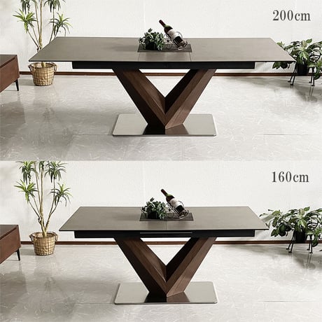 イタリアンセラミック 伸長式ダイニングテーブル 160-200（コロラド/単品）