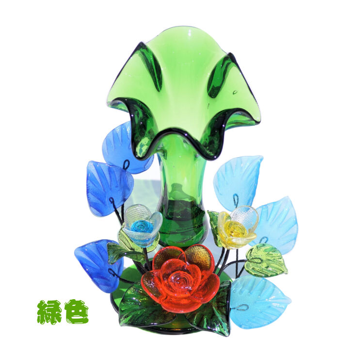 琉球ガラス フラワーベース ブルー | Gellery Shop 芭蕉