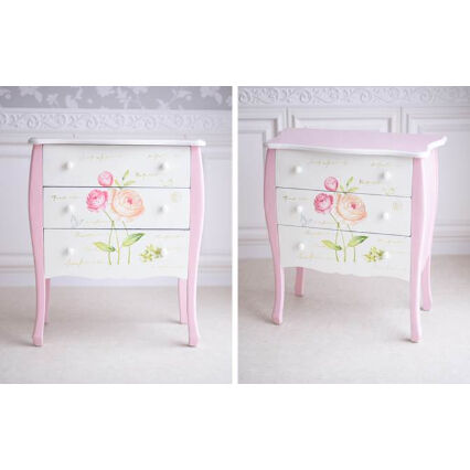 アンティーク　ベルギー　1920s ハンドペイント　薔薇　サイドチェスト アンティーク ベルギー 1920s ハンドペイント 薔薇 サイドチェスト