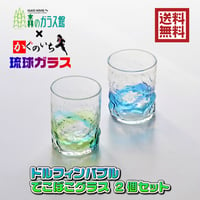 琉球ガラス ドルフィンバブル でこぼこグラス 2個 セット