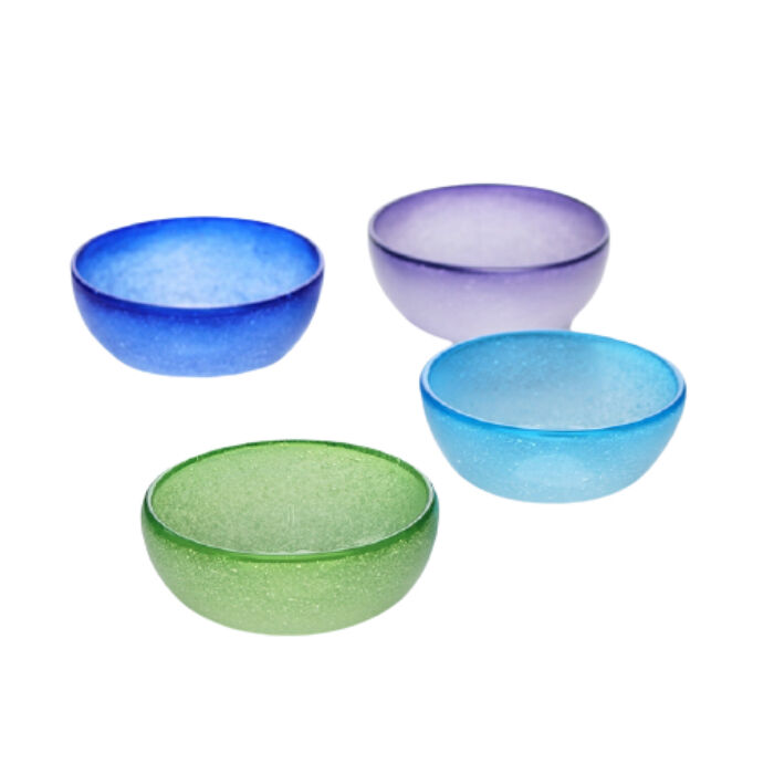 ✨未使用✨硝子工芸品 琉球ビードロ硝子 ボウル皿 2個(ペア) セット ✨未使用✨硝子工芸品 琉球ビードロ硝子 ボウル皿 2個(ペア) セット