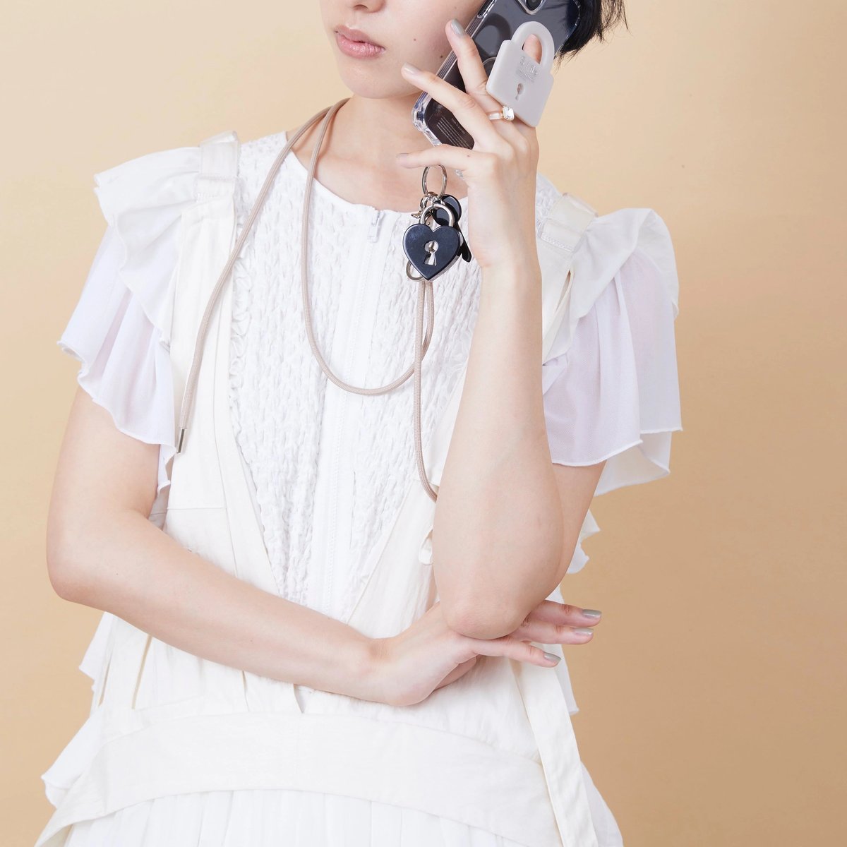 iPhoneアクセサリー Sou Pinkoi × SOU・SOU 】ブラック携帯クリップ 6mmストラップ付き