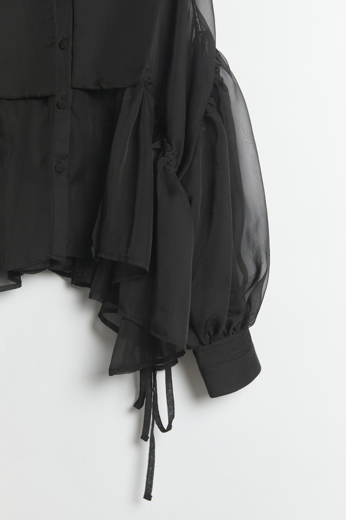 curtain blouse」SI23V0102（40）black | S / île
