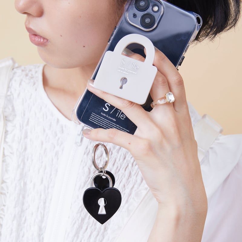 iPhoneアクセサリー Sou Pinkoi × SOU・SOU 】ブラック携帯クリップ 6mmストラップ付き