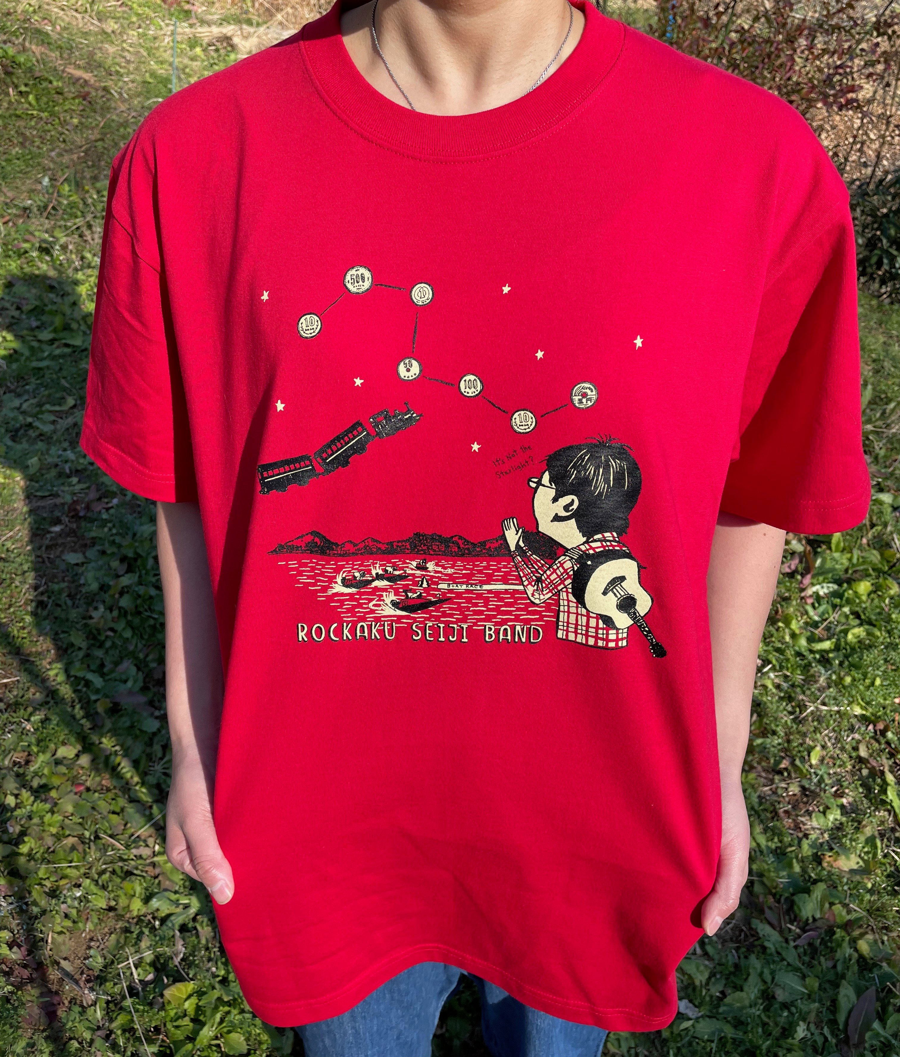 六角精児バンド 銀河鉄道Tシャツ(レッド) | Home Work Record web shop