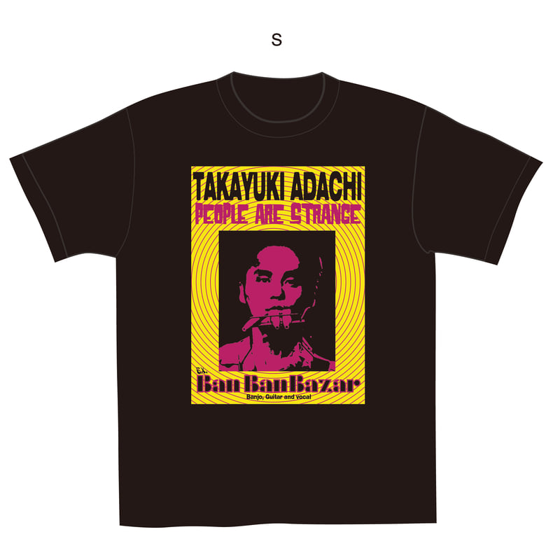 アダチ（元バンバンバザール）復活祈願 strange Tシャツ黒【ド