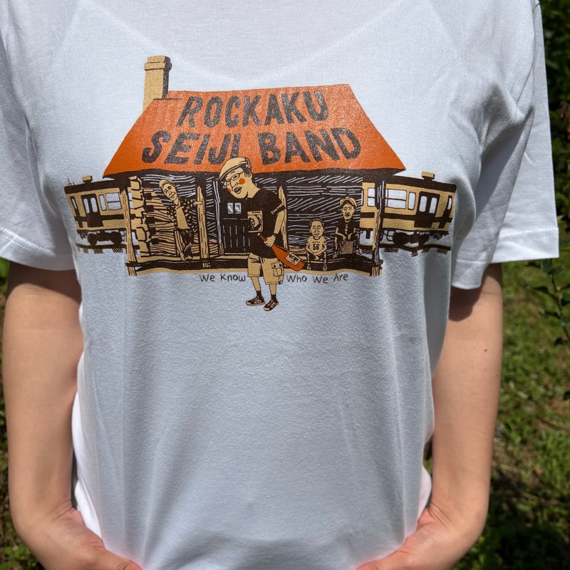 六角精児バンドTシャツ廃駅 (ホワイト) | Home Work Record web shop