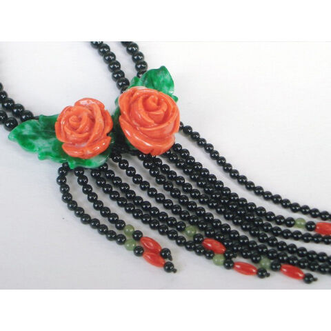 ◇天然◇ 薔薇珊瑚翡翠ネックレス [3] | RUIRENKA ［ ルイレンカ ］