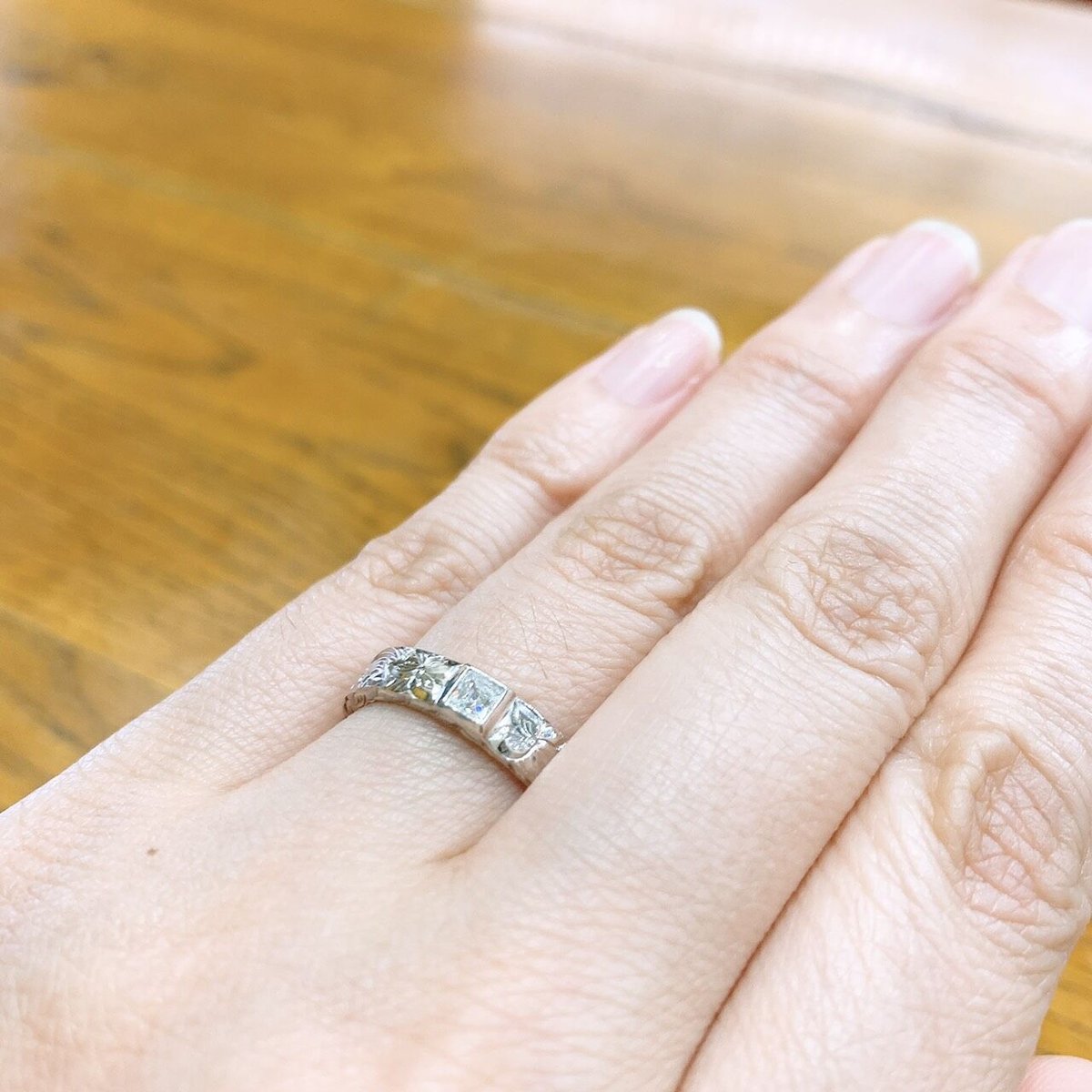 ◇Hawaiian Jewelry◇ Silver リング 4mm幅 CZ 3×3mm |