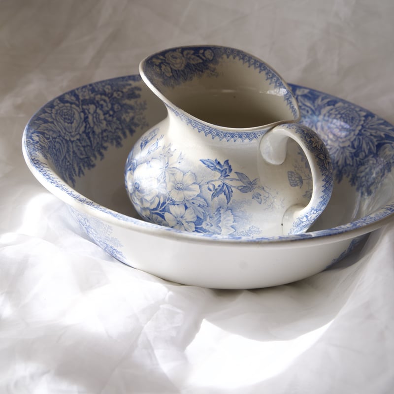 015 サルグミンヌ ピシェ&ベイスン ブルー | antique ピシェ専門店 Lasie