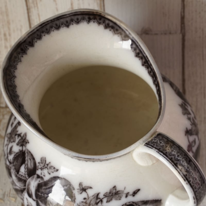 026 サルグミンヌ ピシェ ブラックリボン柄 フランスアンティーク