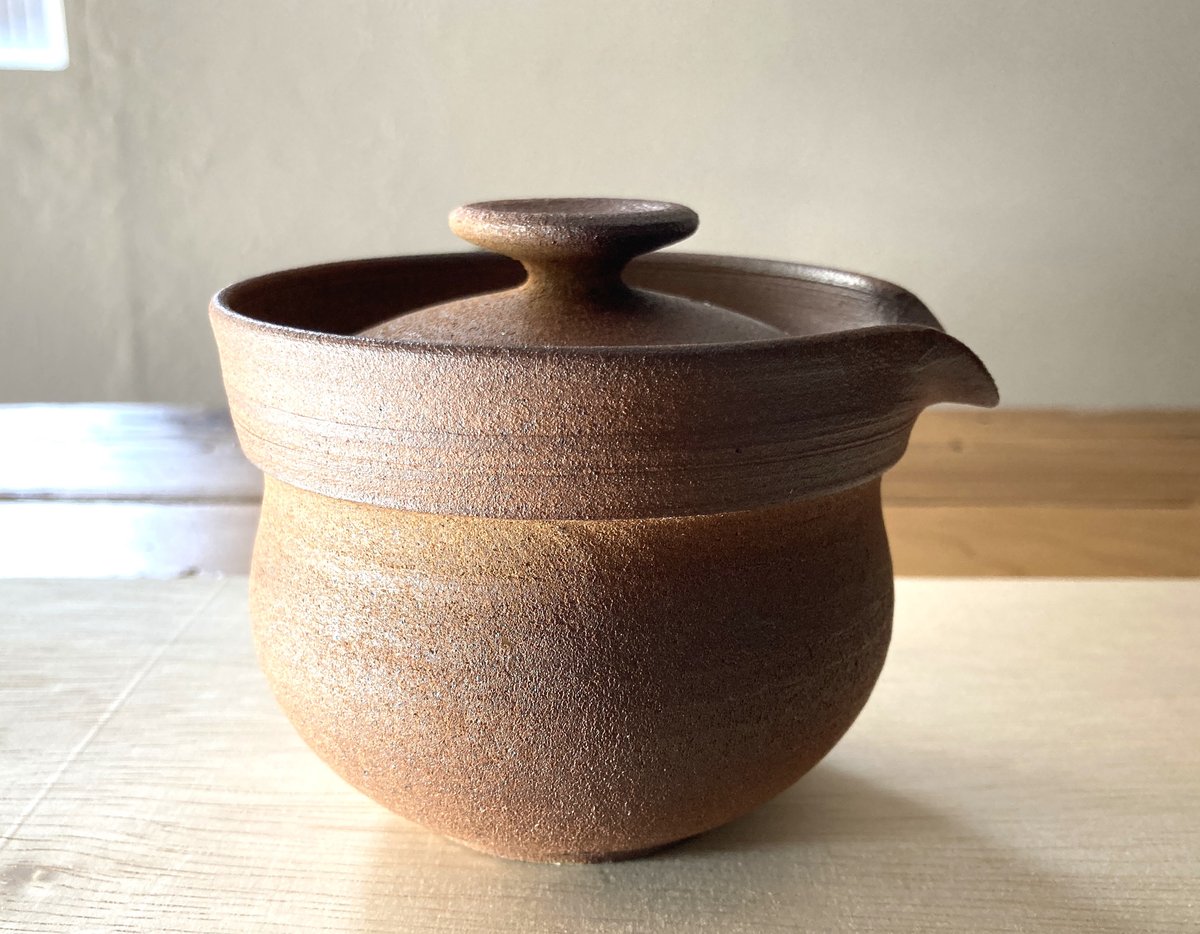 y043 森風来 備前焼 宝瓶 霊芝摘み 合わせ箱 急須 茶道具 y043 森風来 備前焼 宝瓶 霊芝摘み 合わせ箱 急須 茶道具