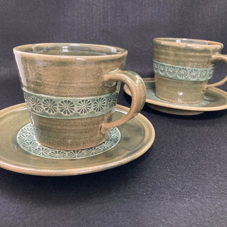 緑釉（りょくゆう）コーヒーカップ＆ソーサー