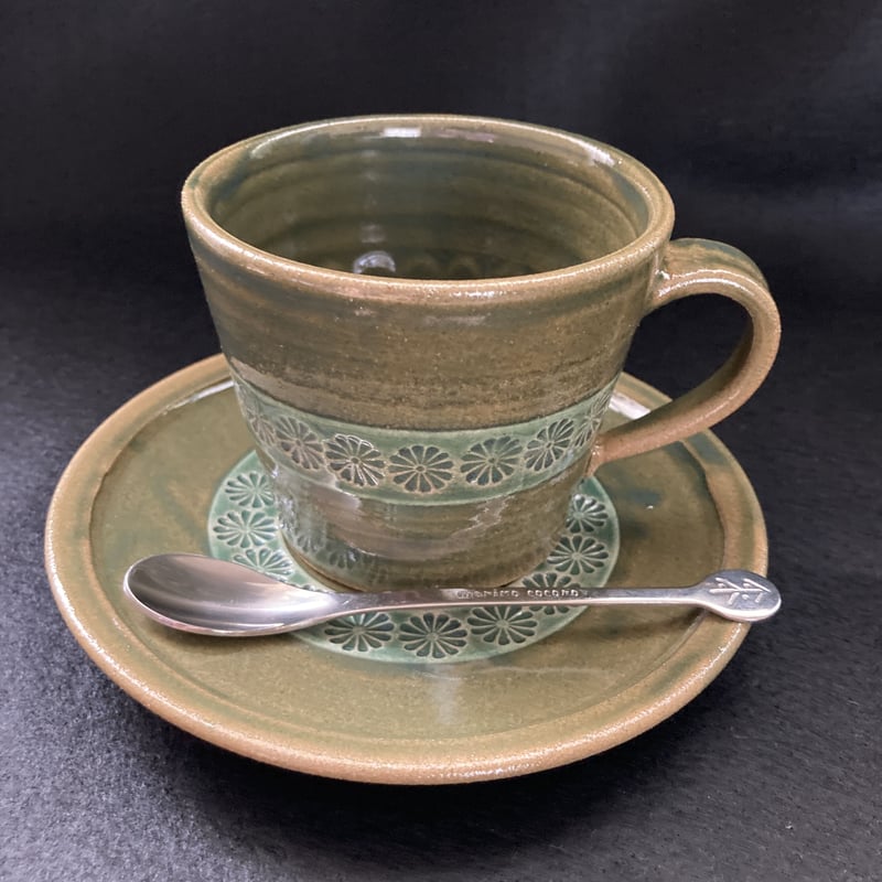 緑釉（りょくゆう）コーヒーカップ＆ソーサー | 亀翁窯分室 / Gallery