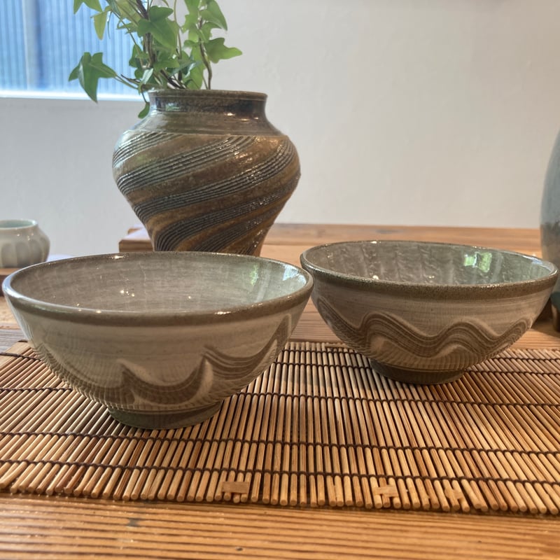 【mamataruto】 前畑陶器 庫山窯 織部 鉄絵亀甲 多様碗 セット mamataruto様専用】 前畑陶器 庫山窯 織部 鉄絵亀甲 多様碗