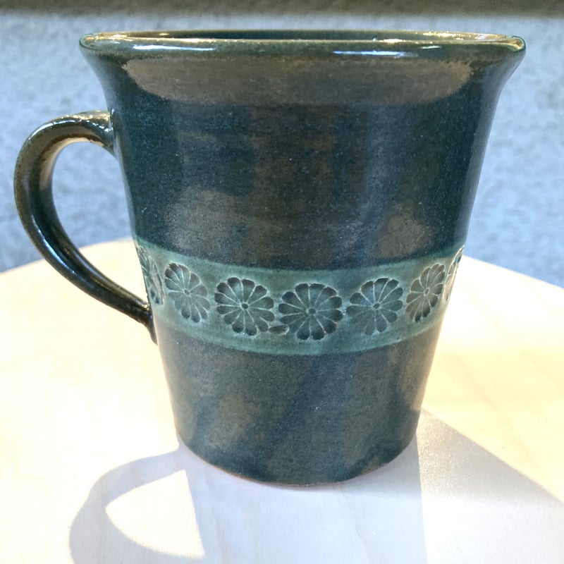 フランス　マグカップ　緑釉　リムーザン地方 フランス マグカップ 緑釉 リムーザン地方