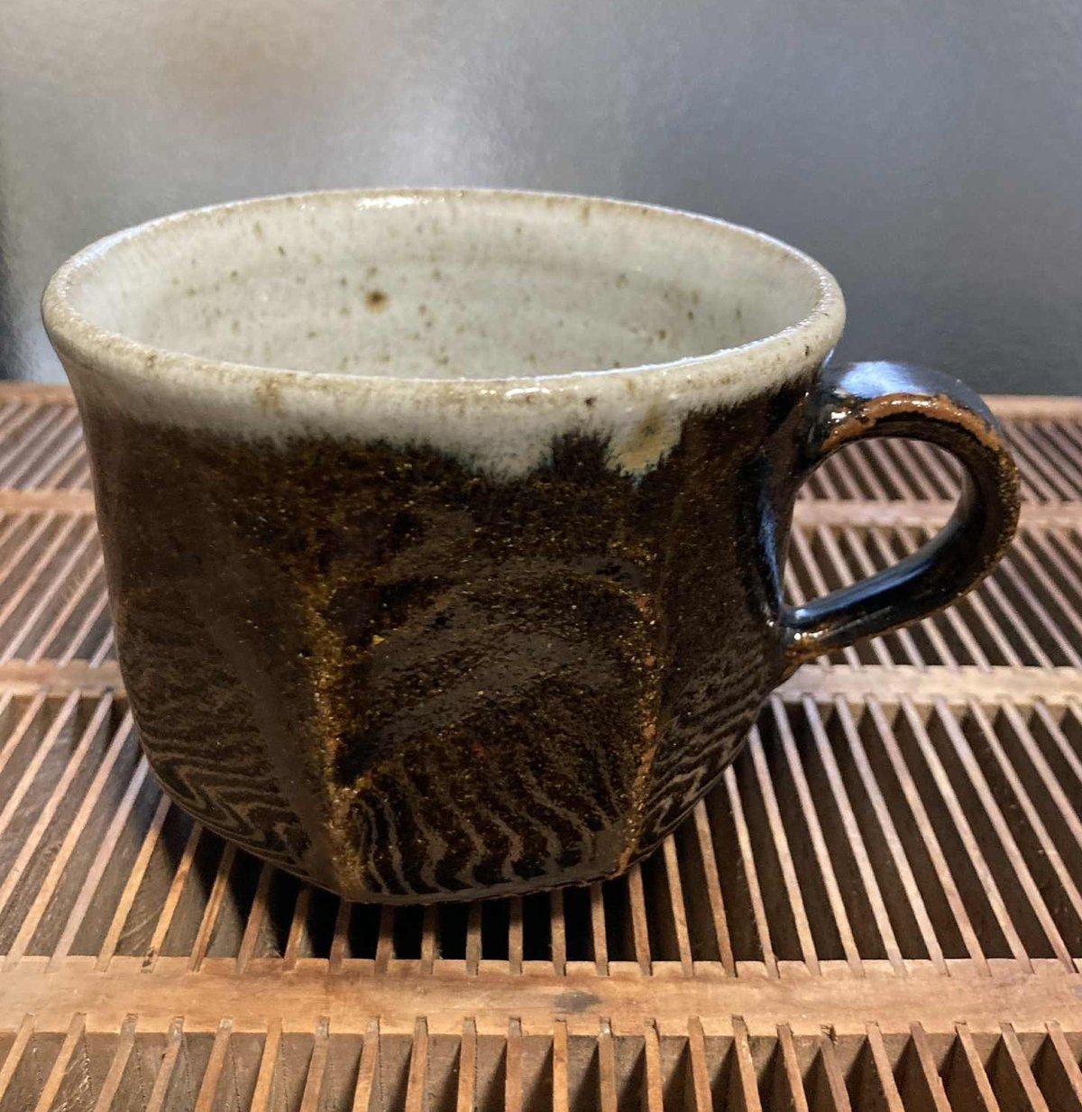 朝鮮唐津面取りのカップ＆ソーサー/Cup & Saucer/Tasse & Soutasse