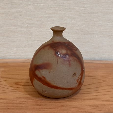 伊勢崎満　備前扁壷花生
