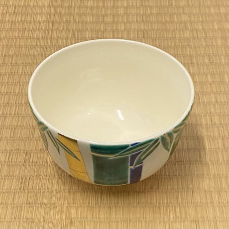 茜窯岡田華渓　竹紋茶碗