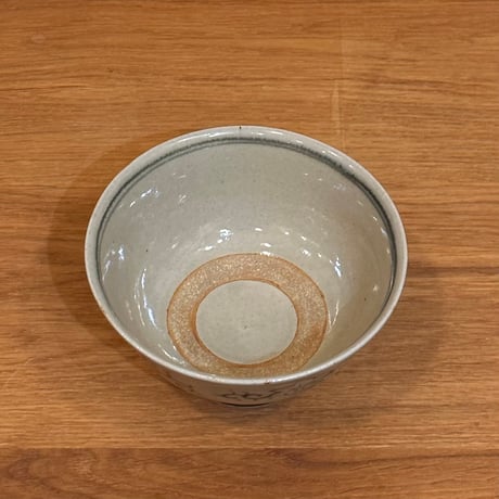 膳所焼　安南写紅葉文茶碗