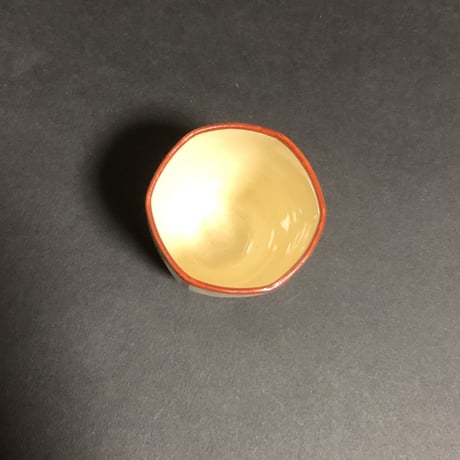 水間焼伏原窯　赤絵ぼんぼり猪口　5客　(新品)