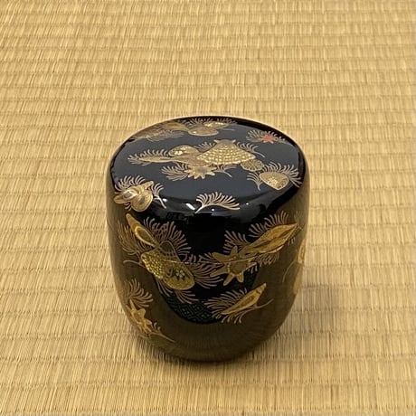 一瓢斎　海松貝蒔絵黒大棗　鵬雲斎書付