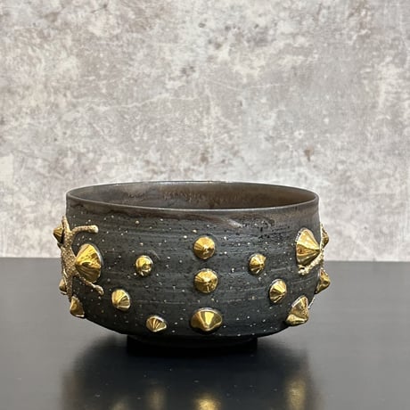 山口由次　星屑金河茶碗　黒