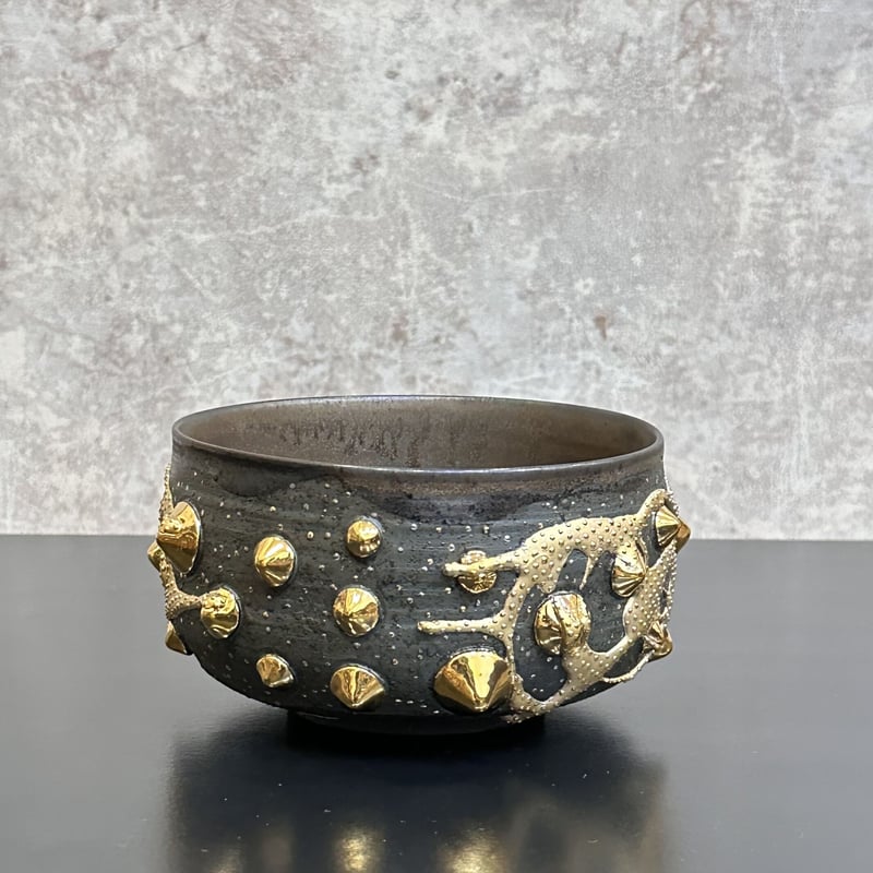 宗華　義山水指　切箔＋源氏香夕顔夏茶碗＋茶杓「庵の友」 宗華様専用 義山水指 切箔＋源氏香夕顔夏茶碗＋茶杓「