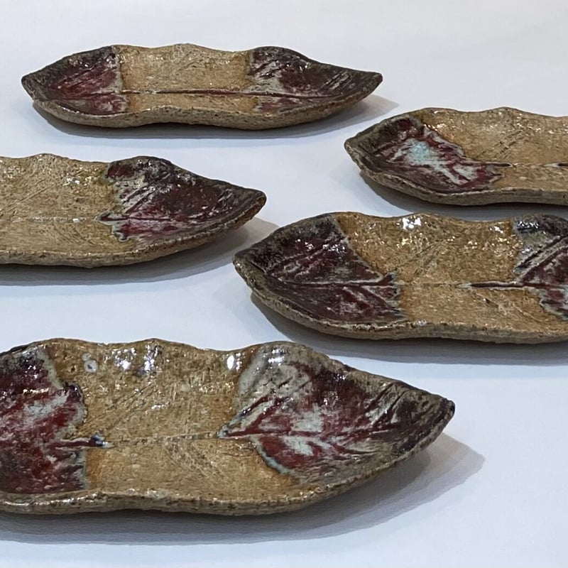 A1257-3/ 加藤伸也 作/黄瀬戸組皿5客/共箱/銘々皿/飾皿/懐石道具/ A1257-3/ 加藤伸也 作/黄瀬戸組皿5客/共箱/銘々皿/飾