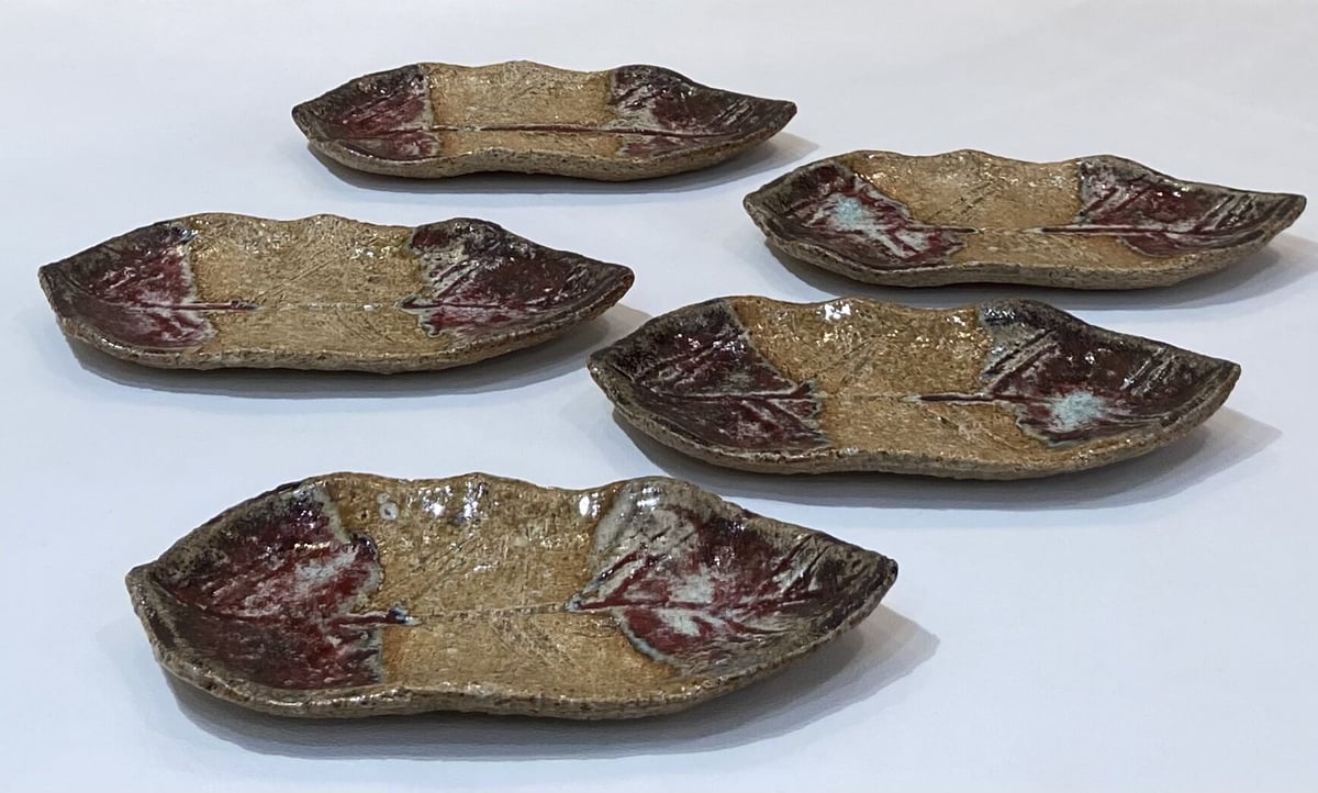 瀬戸焼 加藤景正二十五世作介 作 古瀬戸写 小皿 十客 共箱 無傷