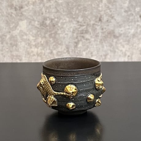 山口由次　星屑金河ぐい呑　黒