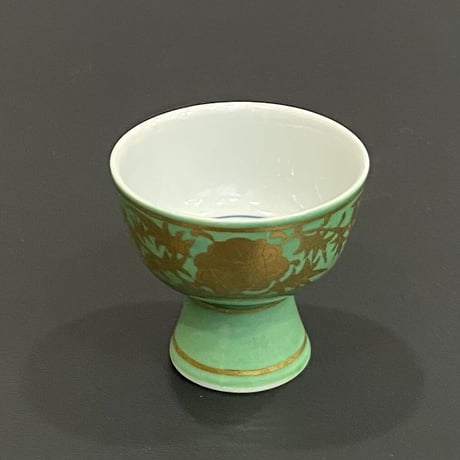 和田桐山　青地金襴手盃