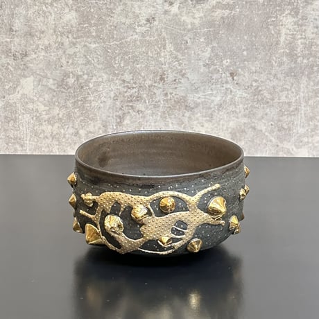 山口由次　星屑金河茶碗　黒
