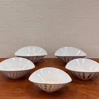 尾形周平　仁清写あみ笠向付　5客組