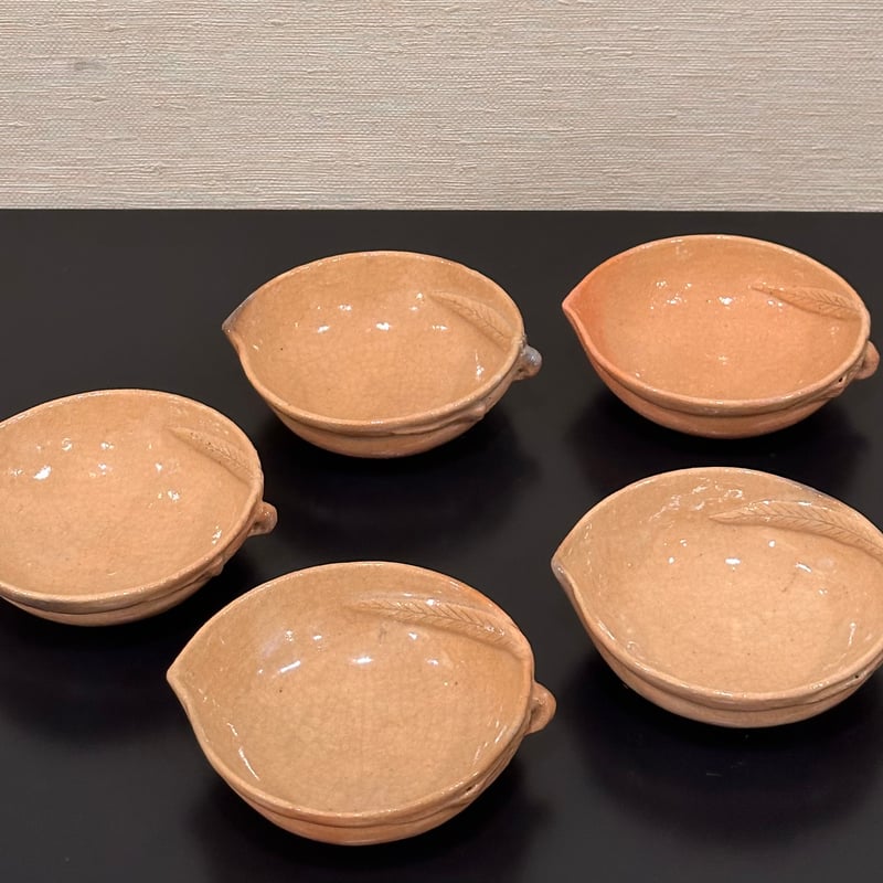 ☆ 初代 中村梅山 亀甲紋向附 5客組み ☆ 向付 茶道具 陶器 楽天