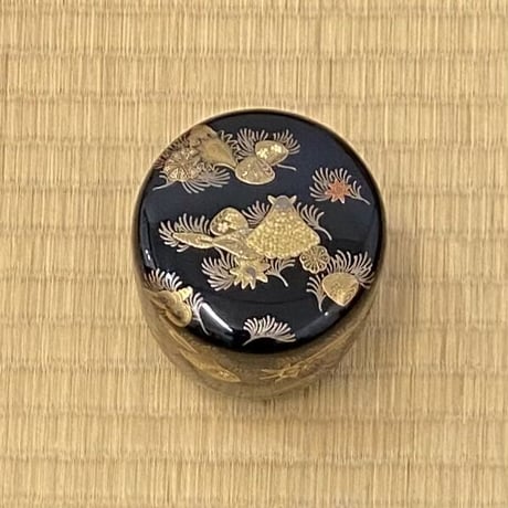 一瓢斎　海松貝蒔絵黒大棗　鵬雲斎書付